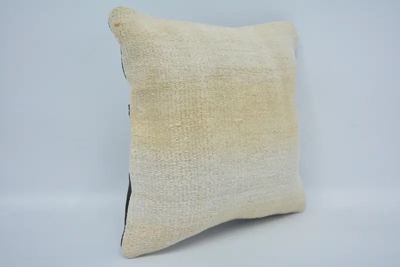 Interior Designer Pillow, Cushion Case, Pattern Throw Pillow Cover, 12x12 Beige Cushion, Turkish Kilim Pillow, Vintage Kilim Throw Pillow - 3