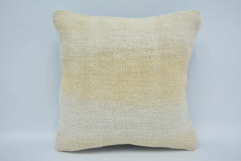 Interior Designer Pillow, Cushion Case, Pattern Throw Pillow Cover, 12x12 Beige Cushion, Turkish Kilim Pillow, Vintage Kilim Throw Pillow - 1