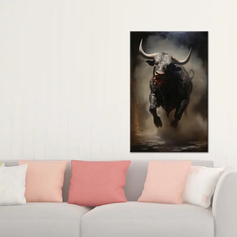 Elegante schwarze Wildtier-Leinwand für Männerhöhlen-Loft-Dekoration