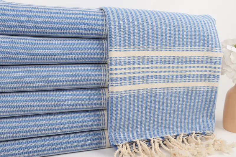 68x38 Linen Striped Towel, Peshtemal, Luxury towel, Best lightweight Turkish towel for travel USA, Custom Gift, Towel With Name, Bridesmaid Gift - 2