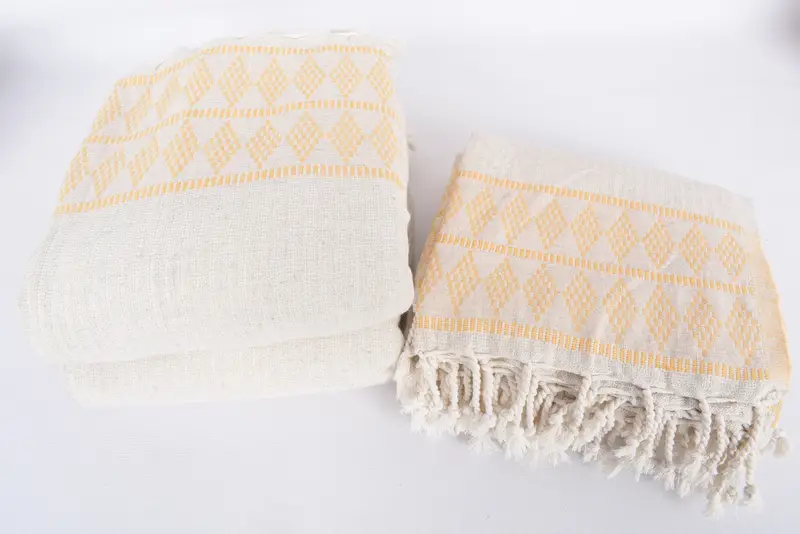 Turkish Blanket Throw, Personalized Gifts, Couch Throw Blanket, Boho Throw Blankets, Monogram Blanket, 100x88 Linen Kilim Design Towel - 7