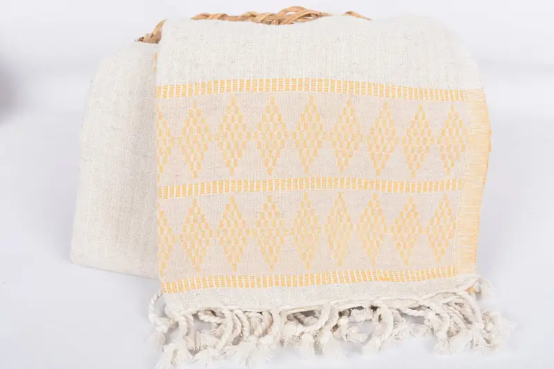 Turkish Blanket Throw, Personalized Gifts, Couch Throw Blanket, Boho Throw Blankets, Monogram Blanket, 100x88 Linen Kilim Design Towel - 5