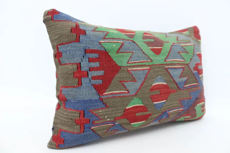 Lounge Throw Cushion, Pastel Cushion, Customized Cushion, Pillow, Throw Kilim Pillow, Pillow for Couch, Boho Pillow Sham Cover, 16x24 Blue Pillow - 3