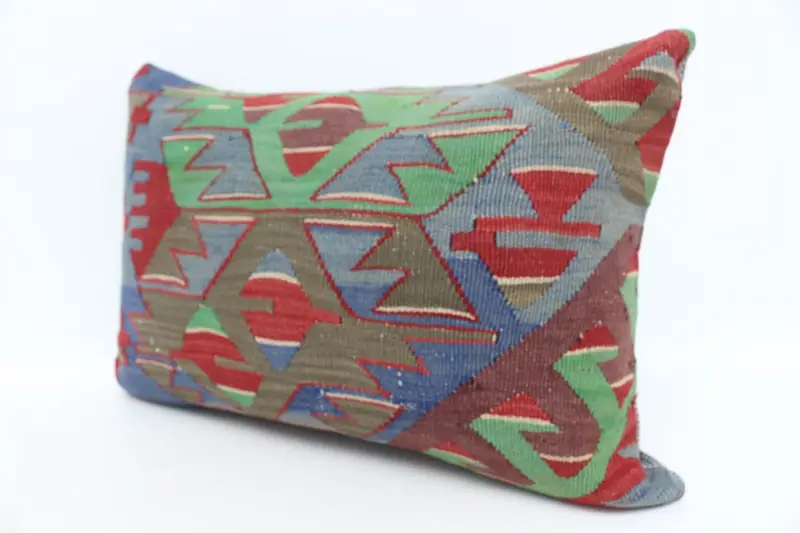 Lounge Throw Cushion, Pastel Cushion, Customized Cushion, Pillow, Throw Kilim Pillow, Pillow for Couch, Boho Pillow Sham Cover, 16x24 Blue Pillow - 4