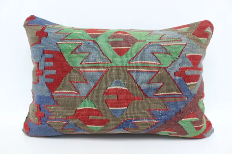 Lounge Throw Cushion, Pastel Cushion, Customized Cushion, Pillow, Throw Kilim Pillow, Pillow for Couch, Boho Pillow Sham Cover, 16x24 Blue Pillow - 1
