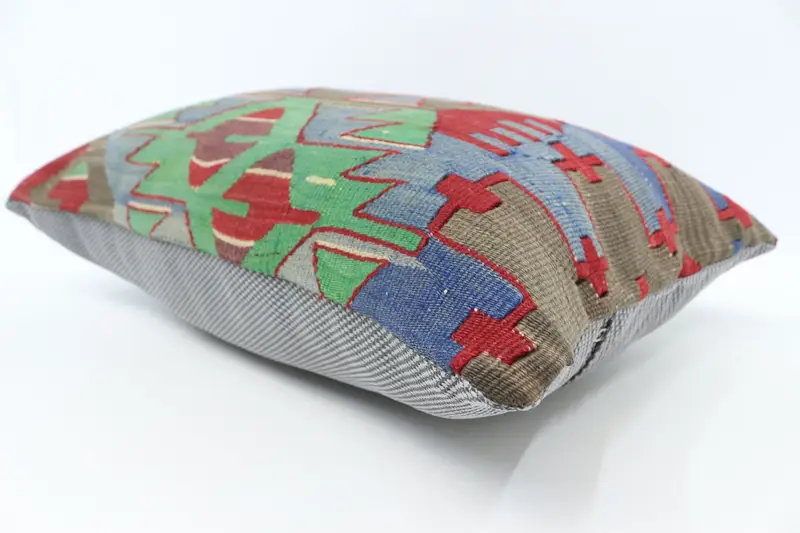 Lounge Throw Cushion, Pastel Cushion, Customized Cushion, Pillow, Throw Kilim Pillow, Pillow for Couch, Boho Pillow Sham Cover, 16x24 Blue Pillow - 6