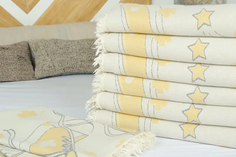 Throw Blanket, Wedding Favors, Gift For The Home, Organic Throw, 96x80 Cotton Bicycle Pattern Towel, Throw Blanket Couch, Organic Beach Blanket - 3