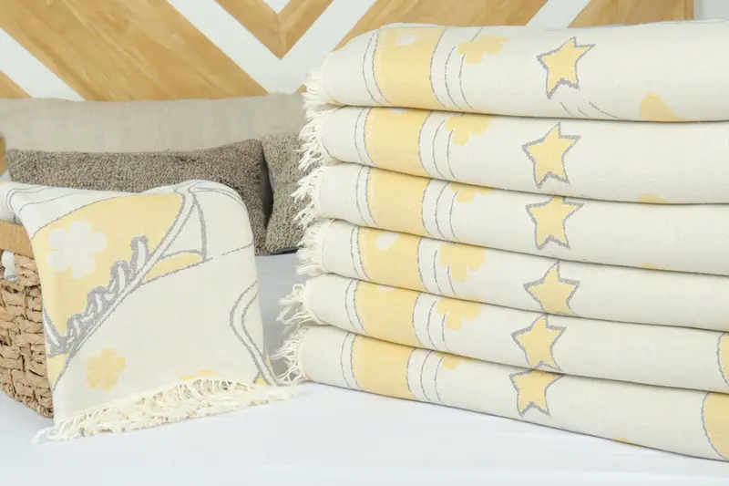Throw Blanket, Wedding Favors, Gift For The Home, Organic Throw, 96x80 Cotton Bicycle Pattern Towel, Throw Blanket Couch, Organic Beach Blanket - 4