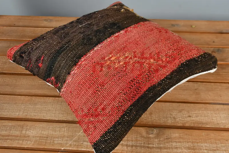 Boho Pillow Sham Cover, Cushion Case, 12x12 Brown Pillow Sham, Yoga Cushion Case, Vintage Pillow, Gift Pillow, Anatolian Pillow - 2