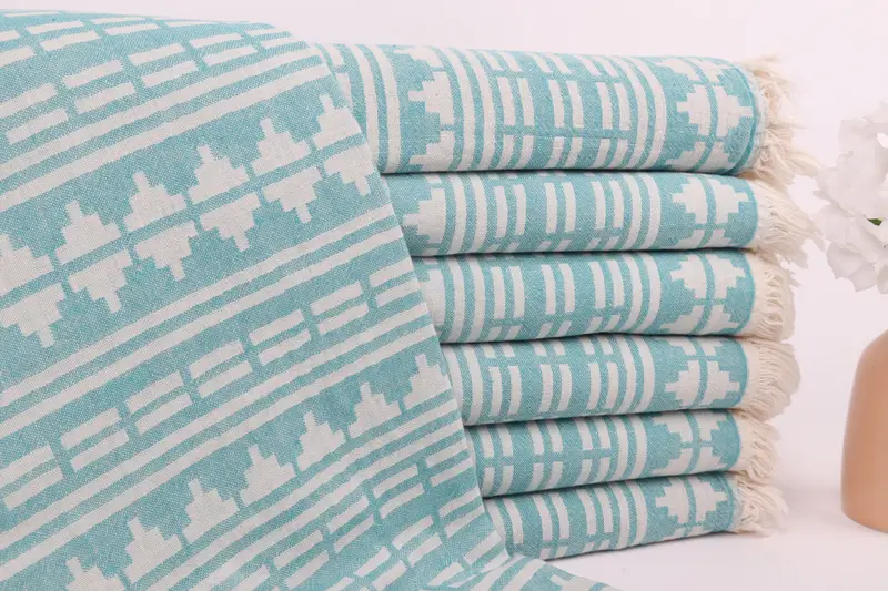 Turkish bath towel for spa, Best Friend Christmas Gift, 70x40 Linen Kilim Design Towel, Custom Wedding Gifts, Bachelorette Party Favors, Fouta towel - 2