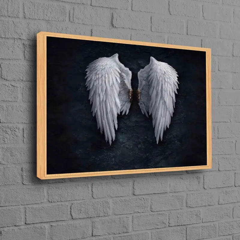 エレガントなバンクシー エンジェル キャンバス: 抽象的な翼、ファッションの翼アート プリント