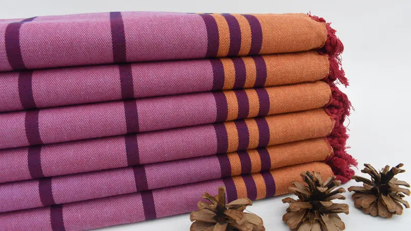 Handmade Gift, Bridal Shower Gift, Extra large Turkish bath towel, Monogrammed Beach Towel, Spa Gift, Luxury Beach Towel, 68x32 Cotton Striped Towel - 1