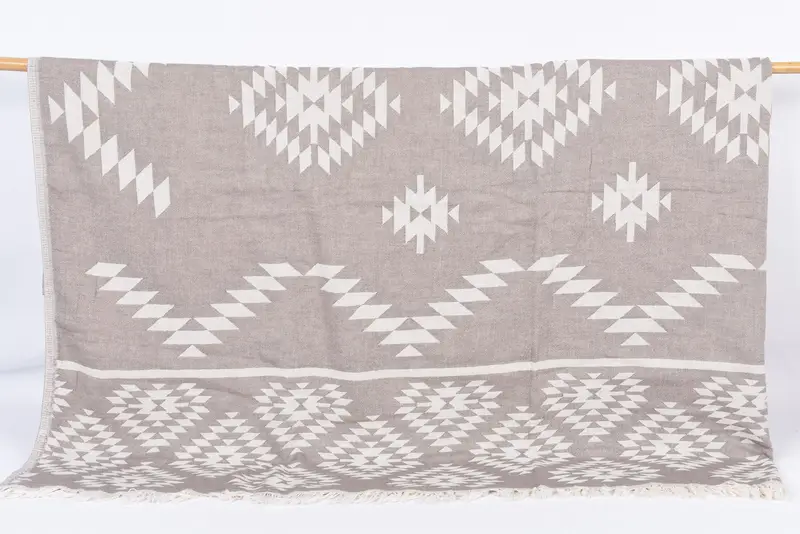 84x56 Cotton Kilim Design Towel, Bachelorette Gifts, Best Friend Wedding Gift, Throw Blanket Couch, Throw Blanket for Bed, Custom Blanket - 1