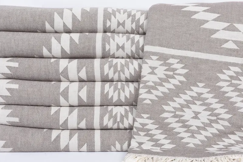 84x56 Cotton Kilim Design Towel, Bachelorette Gifts, Best Friend Wedding Gift, Throw Blanket Couch, Throw Blanket for Bed, Custom Blanket - 3