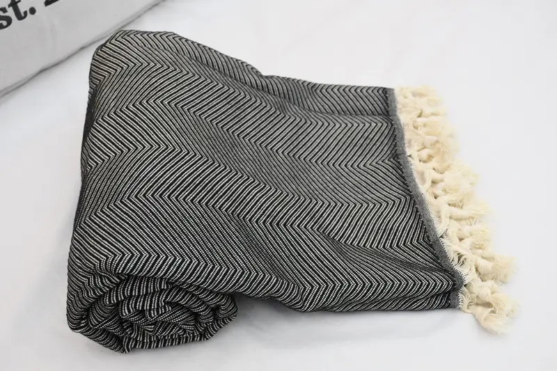 Wedding Gift Customized Blanket, Bohemian Bedspread, Throw Blanket, Turkish Blanket, Custom Wedding Gifts, Organic Throw, 84x68 Cotton Zig zag Towel - 6