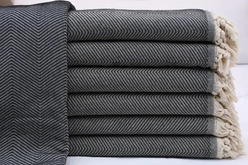 Wedding Gift Customized Blanket, Bohemian Bedspread, Throw Blanket, Turkish Blanket, Custom Wedding Gifts, Organic Throw, 84x68 Cotton Zig zag Towel - 1
