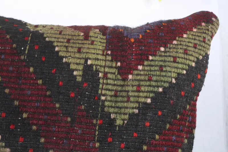 Vintage Kilim Throw Pillow, Cushion Case, Living Room Throw Cushion, Pillow for Couch, Ethnical Kilim Rug Pillow, 28x28 Red Cushion Case - 6