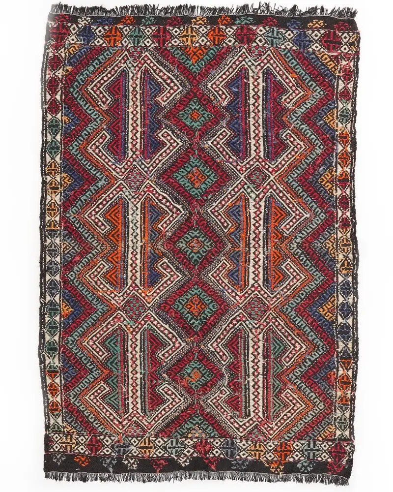 Kırmızı & Mavi Halı, 140x190 cm