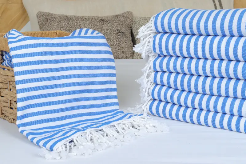 Turkish Cotton Throw Blanket, Wedding Favors, Bridal Shower Gift, Tablecloth, 104x76 Cotton Striped Towel, Turkish Throw Blanket, Employee Gifts - 5