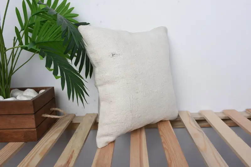 Kilim Pillow Cover, Authentic Cushion, Pillow Cover, Vintage Pillow, Kilim Cushion Sham, Accent Throw Cushion Cover, 14x14 White Pillow Case - 4