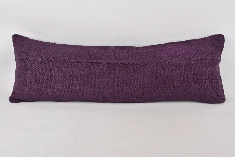 Outdoor Bolster Pillow Sham, Antique Pillows, Personalized Gift Pillow Cushion, Vintage Pillow, 12x36 Purple Pillow, Cushion, Handmade Kilim Cushion - 1