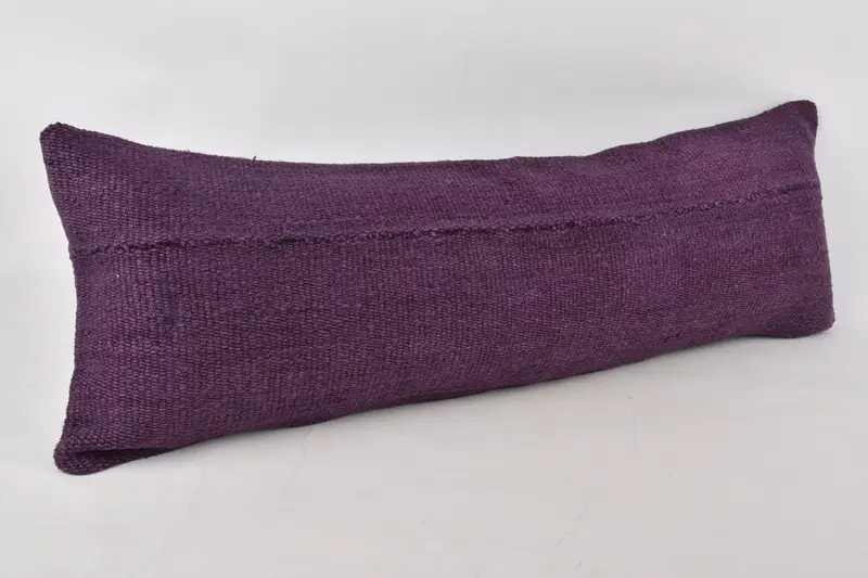 Outdoor Bolster Pillow Sham, Antique Pillows, Personalized Gift Pillow Cushion, Vintage Pillow, 12x36 Purple Pillow, Cushion, Handmade Kilim Cushion - 2