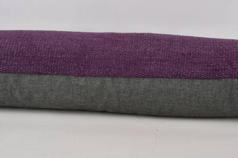 Outdoor Bolster Pillow Sham, Antique Pillows, Personalized Gift Pillow Cushion, Vintage Pillow, 12x36 Purple Pillow, Cushion, Handmade Kilim Cushion - 5