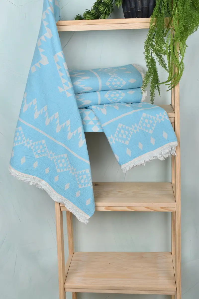 Wedding Shower Gift, Sand-resistant towel, Personalized Wedding Gift, Absorbent towel, Oversized Beach Towel, 70x40 Cotton Dolphin Patterned Towel - 7