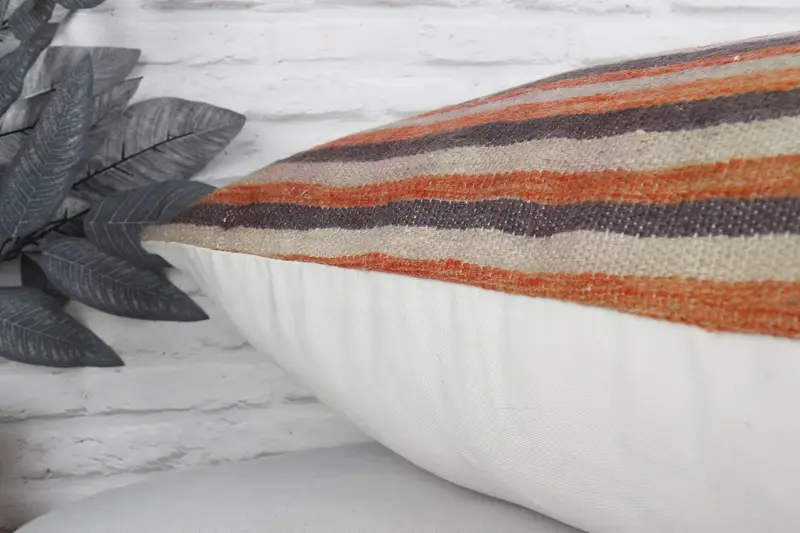 Interior Designer Pillow, 20x28 Orange Pillow Sham, Handmade Kilim Cushion, Christmas Pillow, Throw Kilim Pillow, Nomadic Pillow Cover, Pillow Sham - 8