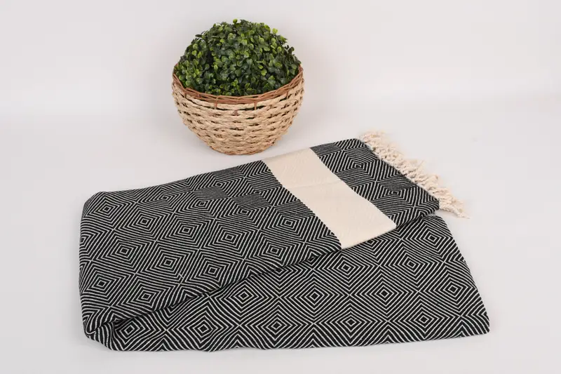 Organic towel, Hammam towel, Luxury Turkish Bath Towel, 80x40 Cotton Diamond Towel, Beach Towel Bulk, Turkish Towel Beach, Gift For Boyfriend - 4