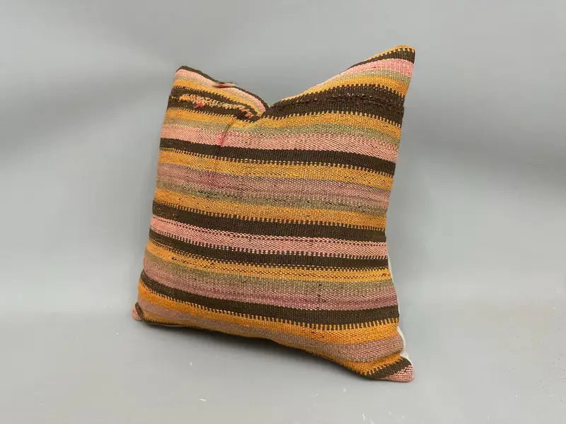 Pillow, Pattern Throw Cushion, Vintage Kilim Throw Pillow, Kilim Pillow, Vintage Kilim Pillow, 20x20 Pink Pillow Cover, Neutral Pillow - 3