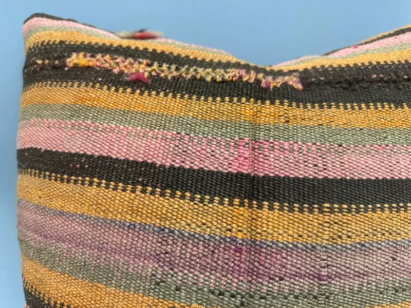 Pillow, Pattern Throw Cushion, Vintage Kilim Throw Pillow, Kilim Pillow, Vintage Kilim Pillow, 20x20 Pink Pillow Cover, Neutral Pillow - 5