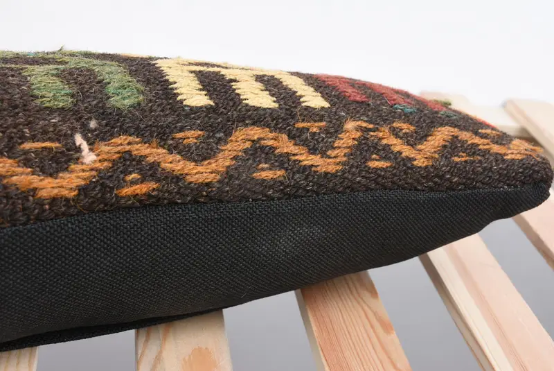 Boho Pillow Sham Cover, Pillow, Turkish Kilim Pillow, Antique Pillows, Pattern Throw Cushion, Authentic Pillow, 8x36 Green Pillow - 7