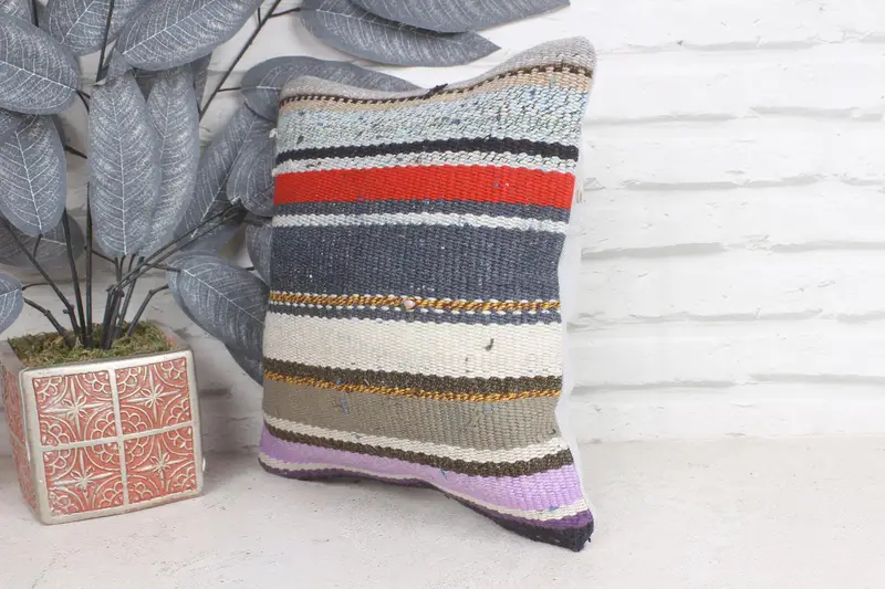 Rustic Pillow Sham, Designer Throw Cushion Cover, 12x12 Blue Cushion Case, Vintage Pillow, Pillow for Couch, Pillow for Sofa, Cushion - 3