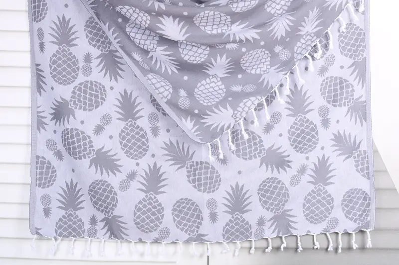 Turkish hand towel, Personalized Gift For Him, Quick-dry towel, Luxury towel, 70x36 Cotton Pineapple Design Towel, Turkish beach towel with fringe - 1