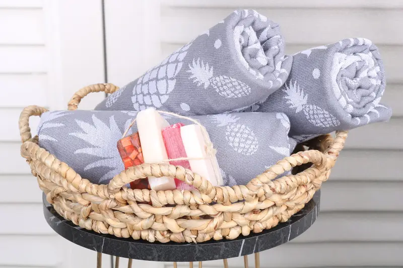 Turkish hand towel, Personalized Gift For Him, Quick-dry towel, Luxury towel, 70x36 Cotton Pineapple Design Towel, Turkish beach towel with fringe - 5