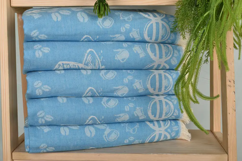 28x20 Cotton Coffee Patterned Towel, Organic Towel, Bachelor Bachelorette Party Favors, Personalized Gift, Monogram Kitchen Towel, Bridesmaid Gifts - 2