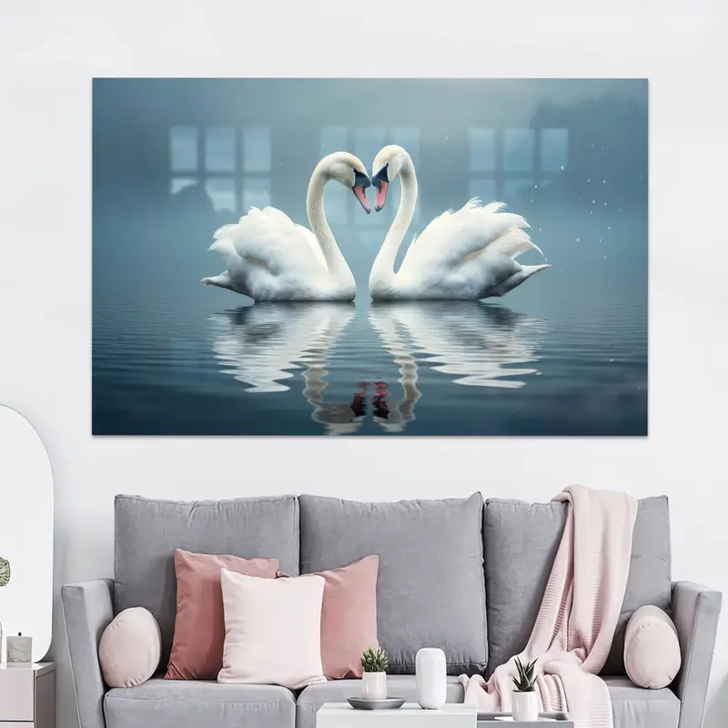 エレガントなスワングラス: バレンタインデー用のプリントウォーターグラス