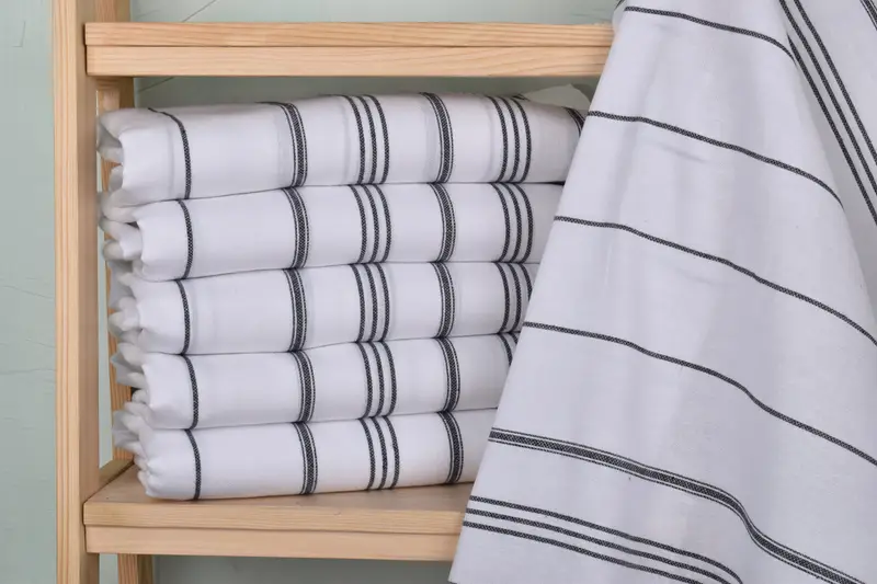 Embroidery Towel, Personalized Hand Towel, Bridesmaid Gifts, Boyfriend Christmas Gift, 40x24 Cotton Striped Towel, Personalized Kitchen Towel - 2