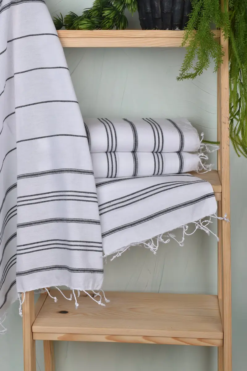 Embroidery Towel, Personalized Hand Towel, Bridesmaid Gifts, Boyfriend Christmas Gift, 40x24 Cotton Striped Towel, Personalized Kitchen Towel - 6