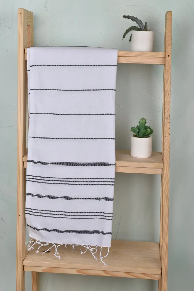 Embroidery Towel, Personalized Hand Towel, Bridesmaid Gifts, Boyfriend Christmas Gift, 40x24 Cotton Striped Towel, Personalized Kitchen Towel - 8