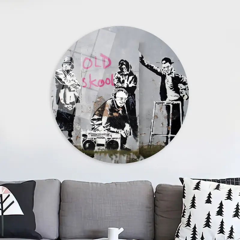 Abstract Graffiti Canvas: Banksy Old Skool Printed Art
