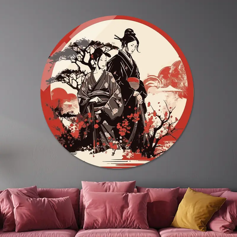 Trendy Japon Kadın Sanatı: Zarif Dekor için Baskılı Kanvas