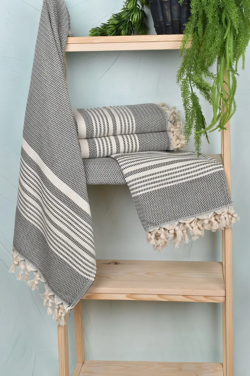 Peshtemal Towel, Sand-resistant towel, Fringed Turkish peshtemal beach towel USA, Personalised Gift, Beach towel, 70x40 Cotton Striped Towel - 6