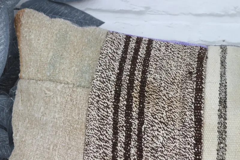 16x36 Beige Pillow Sham, Retro Throw Pillow Case, Turkish Pillow, Pillow Sham, Boho Pillow Sham Cover, Kilim Pillow, Knitted Cushion Case - 2