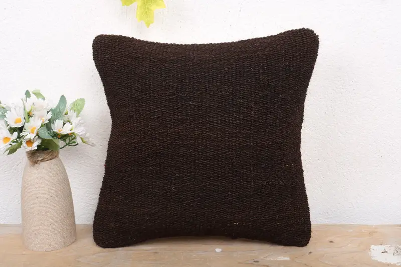 12x12 Black Pillow Cover, Cushion, Kilim Cushion Sham, Vintage Kilim Pillow Cushion Cover, Vintage Kilim Pillow, Boho Pillow Sham Cover - 2