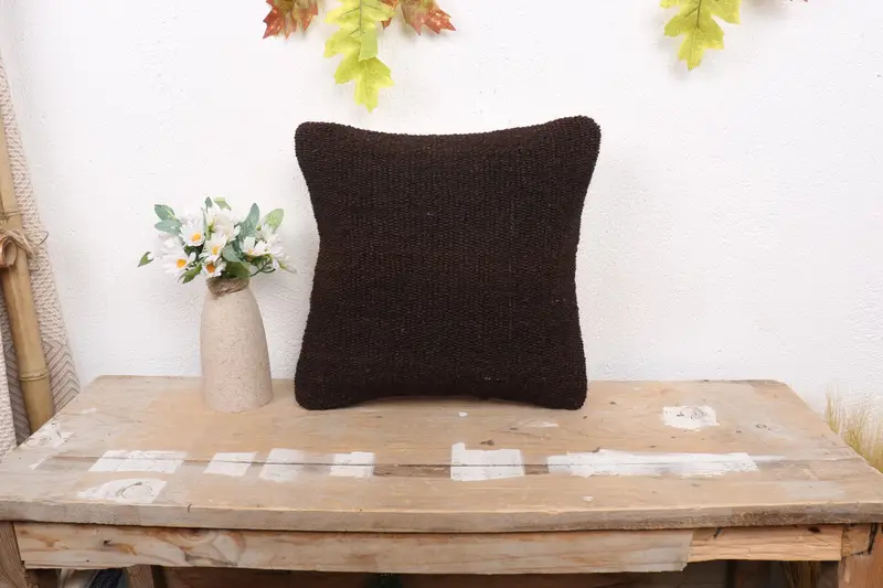 12x12 Black Pillow Cover, Cushion, Kilim Cushion Sham, Vintage Kilim Pillow Cushion Cover, Vintage Kilim Pillow, Boho Pillow Sham Cover - 1
