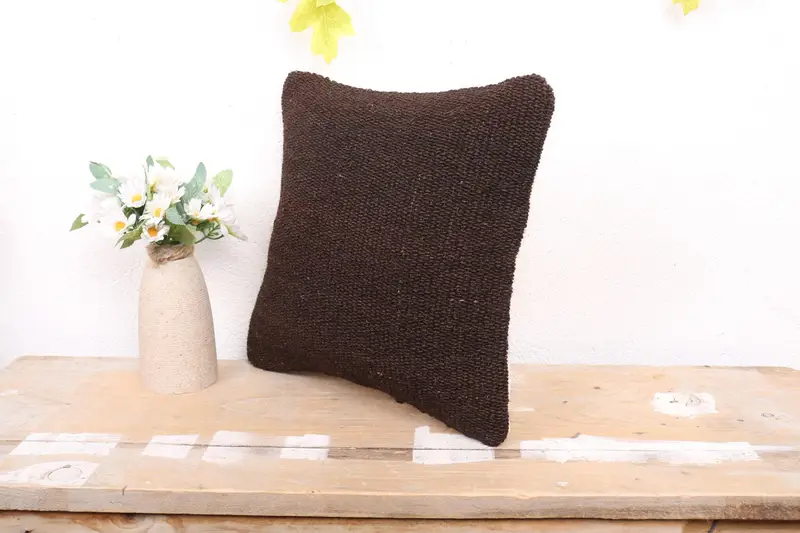 12x12 Black Pillow Cover, Cushion, Kilim Cushion Sham, Vintage Kilim Pillow Cushion Cover, Vintage Kilim Pillow, Boho Pillow Sham Cover - 4