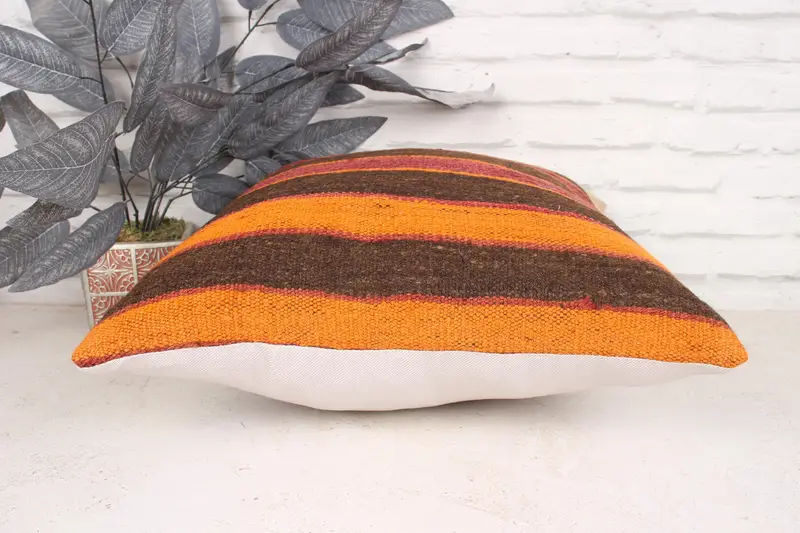 Interior Designer Pillow, Pillow, Vintage Kilim Throw Pillow, Hippie Throw Pillow Sham, 18x18 Brown Cushion Cover, Gift Pillow - 5
