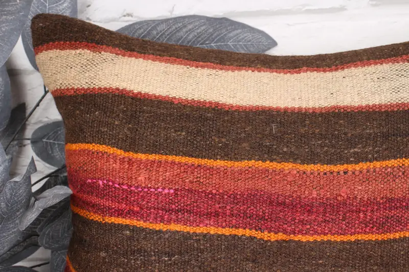 Interior Designer Pillow, Pillow, Vintage Kilim Throw Pillow, Hippie Throw Pillow Sham, 18x18 Brown Cushion Cover, Gift Pillow - 2